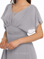 Elegant V-Neck Chiffon formal dresses Bridesmaid Dresses evening gown Prom Dress