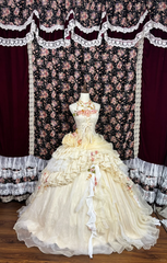 Retro 3D Flowers Strapless A-Line Tulle Quinceanera Dresses Sweet 18 Birthday Ball Gowns, HZ0319