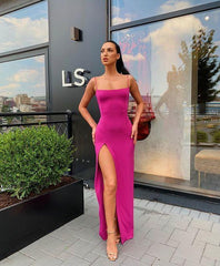 Long prom Dress with side slit evening dress SA613