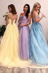Lilac Leaf Lace Prom Dresses 2024, Evening Dress,Graduation School Party Gown