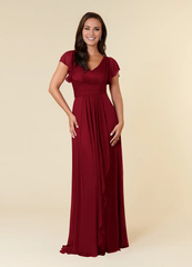Black A-line evening gown pleated mesh mothers of the bride dresses