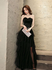 black tulle long prom dress black tulle evening dress