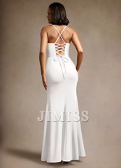 Deep V-neck backless side slit and floor length evening dress
