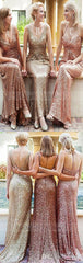 rose gold bridesmaid dress,gold sequins bridesmaid dresses