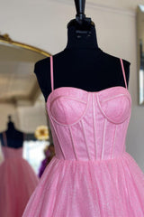 Shiny Princess A-Line Straps Long Prom Dress