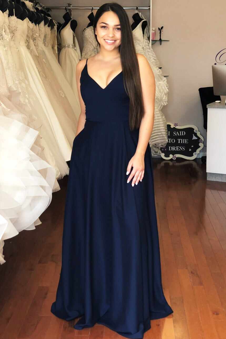 Navy Simple Prom Dresses, Evening Dress, Formal Dress, Dance Dresses