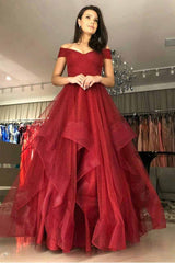 Long Prom Dresses Off The Shoulder Straps, Evening Dress, Formal Dress