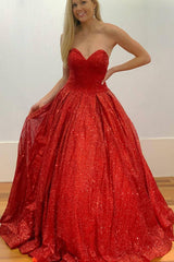 Red Sparkling Prom Dress Long , Formal Dress, Graduation School Party Gown