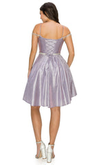 Beaded Cold-Shoulder Short Homecoming Dress 8014J