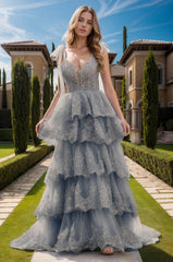 Ball Gown Sweep-Brush Train Tulle Prom Dress CS0461