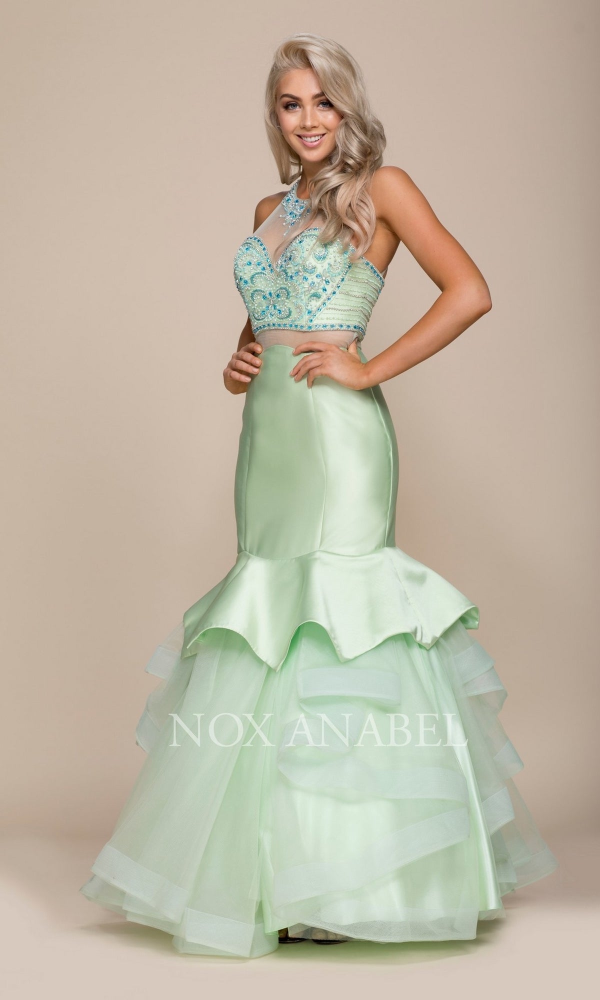 Pistachio Green Mermaid Prom Dress