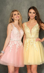 Dave & Johnny A-Line Short Homecoming Dress