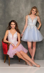 Dave & Johnny A-Line Short Homecoming Dress