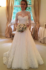 Lace Wedding Dress Full Sleeves, Dresses For Wedding, Bridal Gown ,Bride Dress, Dresses For Brides
