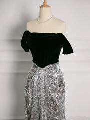 A Line Off The Shoulder Sexy Sequin formal dresses Bridesmaid Dresses evening gown Prom Dress