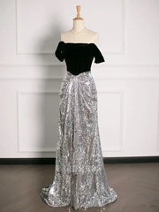 A Line Off The Shoulder Sexy Sequin formal dresses Bridesmaid Dresses evening gown Prom Dress
