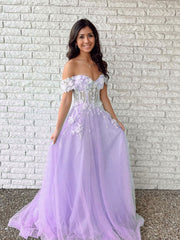 Green off shoulder lace long prom dress, green evening dress
