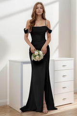 Trumpet-Mermaid Sweep-Brush Train Silk-Like Prom Dress CS0399