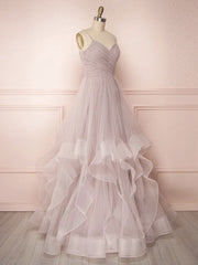Simple tulle long prom dress tulle sweet 16 dress