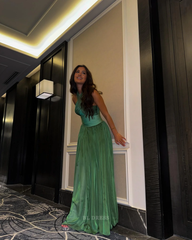 A Line Sleeveless Green formal dresses Bridesmaid Dresses evening gown Prom Dress