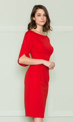 Semi-formal Short Career Dress with Sleeves 8772