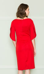 Semi-formal Short Career Dress with Sleeves 8772