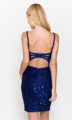 Back Cut-Out Short Sequin Homecoming Dress 8806