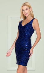 Back Cut-Out Short Sequin Homecoming Dress 8806