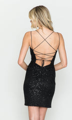 Sequin Backless Short Homecoming Dress 8810