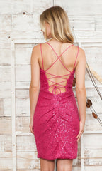 Sequin Backless Short Homecoming Dress 8810