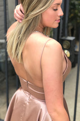 Spaghetti Straps Backless Fuchsia Homecoming Dress