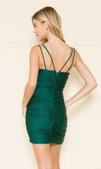 Beaded Short Ruched Bodycon Homecoming Dress 8918