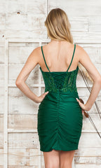 Sheer-Corset Tight Mini Party Dress 8936