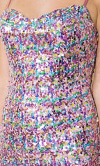 Multicolored Short Sequin Homecoming Dress 8944