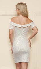 Off-Shoulder Short Sleeve Homecoming Dress 8952