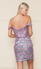 Corset-Bodice Short Sequin Homecoming Dress 8968