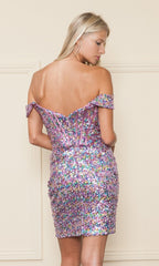 Corset-Bodice Short Sequin Homecoming Dress 8968