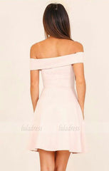 Sexy Mini Prom Dress, Short Prom Gowns, Above Knee Off Shoulder Cocktail Dress