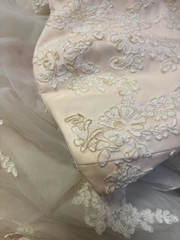 Light Pink Strapless A-Line Tulle Quinceanera Dress Birthday Ball Gown Wedding Dress, HZ0319