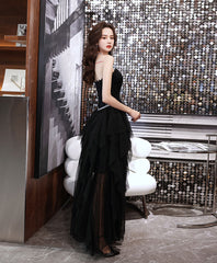 black tulle long prom dress black tulle evening dress