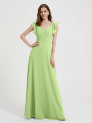 Sweetheart Drifting Sleeves Chiffon Dress