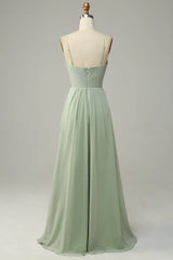 Spaghetti Straps Sleeveless Bridesmaid Dress