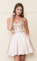 Corset-Style Strapless Short Homecoming Dress 9084