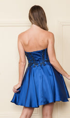 Corset-Style Strapless Short Homecoming Dress 9084