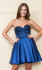 Corset-Style Strapless Short Homecoming Dress 9084
