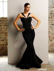 Minimalist Elegant Engagement Formal Evening Birthday Dress Halter Neck Sleeveless Floor Length Stretch Satin with Ruched