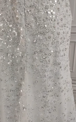 Gorgeous White Glittering Sequin Beaded Sweetheart A-Line Long Prom Dress Party Dress Evening Dress HZ1024