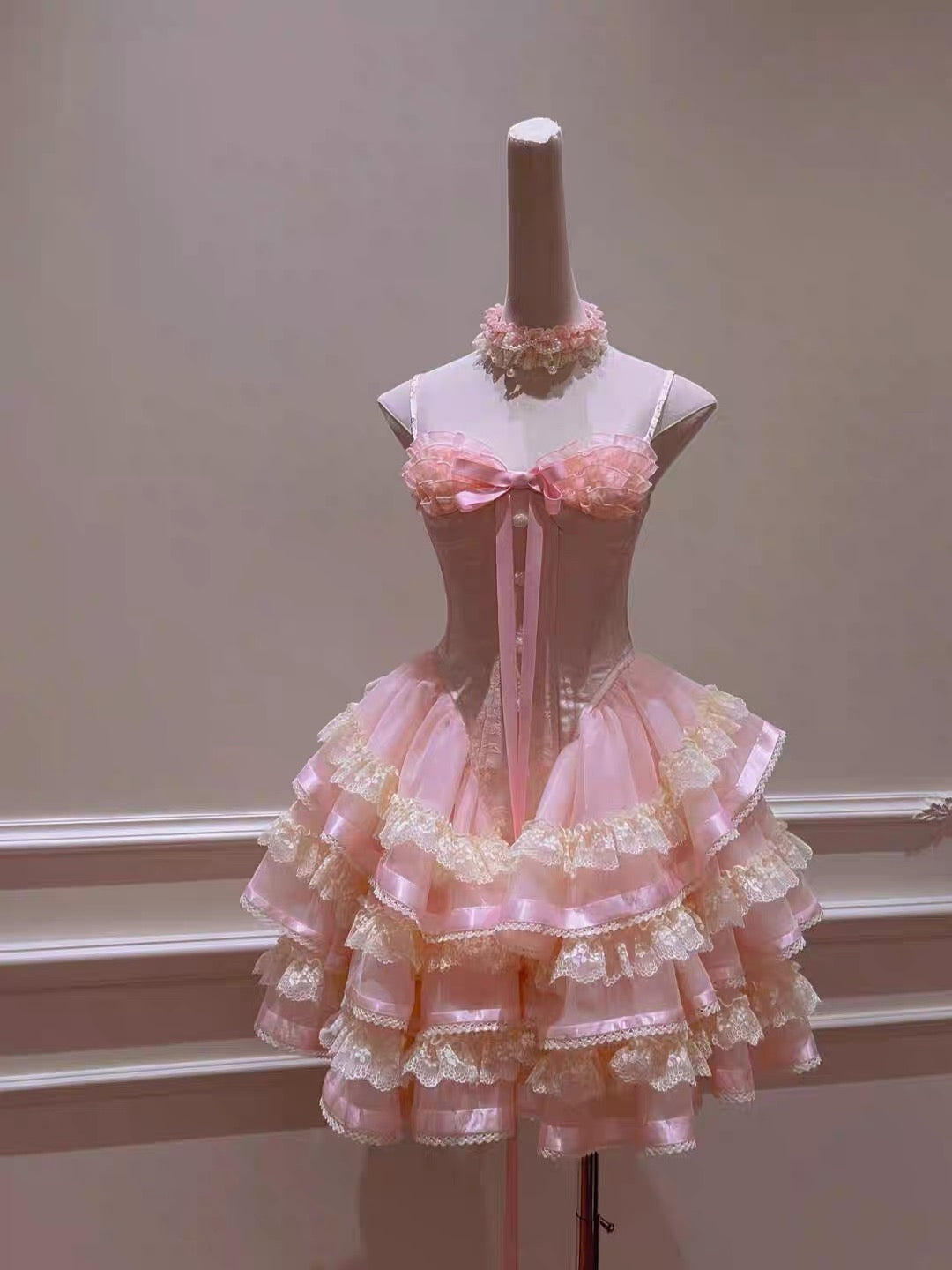 Princess Heart-shaped Collar Bow Herringbone Lace Edge Fluffy 17th Birthday Homecoming Dress