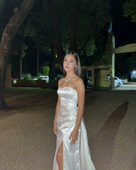 Mermaid Sweetheart Satin Slit formal dresses Bridesmaid Dresses evening gown Prom Dress