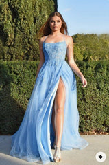 Sexy Lace Prom Dress with Slit, Prom Dresses, Pageant Dress